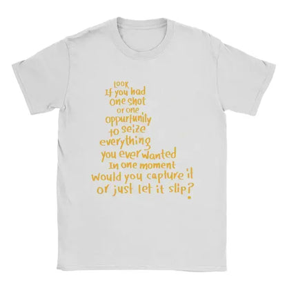 Eminem 'Lose Yourself' Lyrics T-Shirt - Exclusive Fan Apparel in Bold Yellow Print