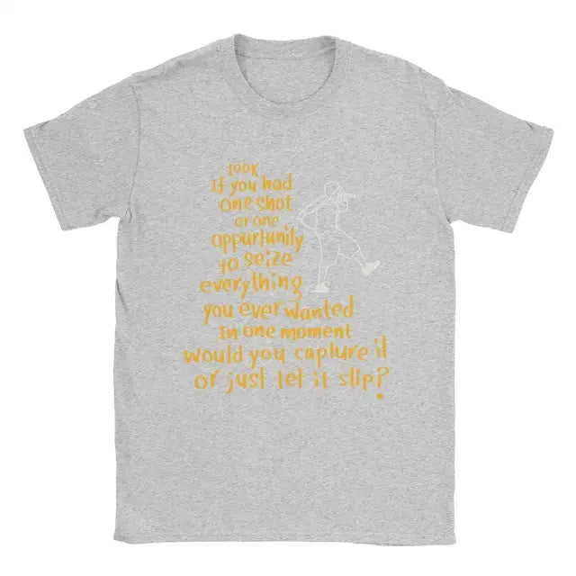 Eminem 'Lose Yourself' Lyrics T-Shirt - Exclusive Fan Apparel in Bold Yellow Print