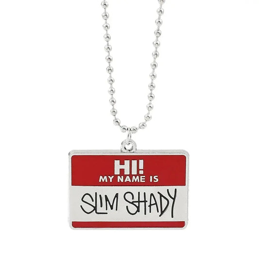 Hi My Name Is Slim Shady Metal Neck Chain - Eminem Fan Exclusive